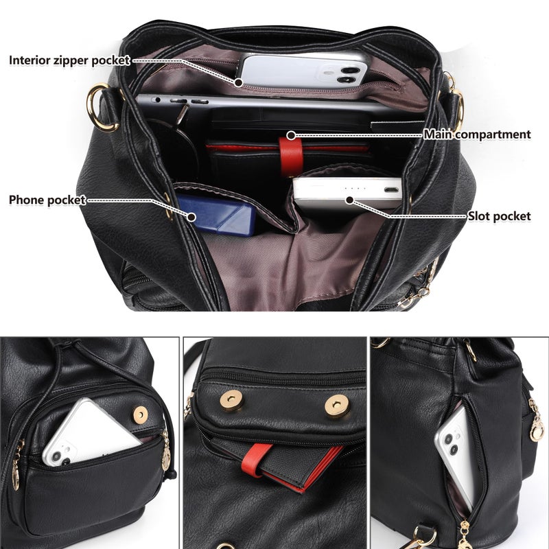 Dora & Liz Mini Backpack Purse for Women Leather Fashion Cute Small Backpacks Lightweight Travel Ladies Shoulder Bags - Image 3